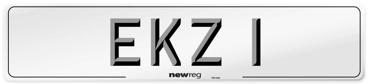 EKZ 1 Number Plate from New Reg
